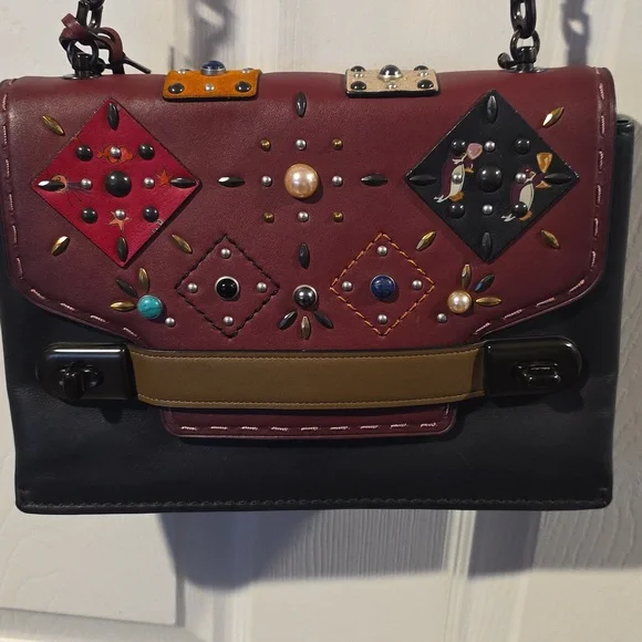 🌟👜 Coach 1941 Swagger Patchwork Prairie Rivets. Chain Crossbody Strap. - Picture 3 of 16